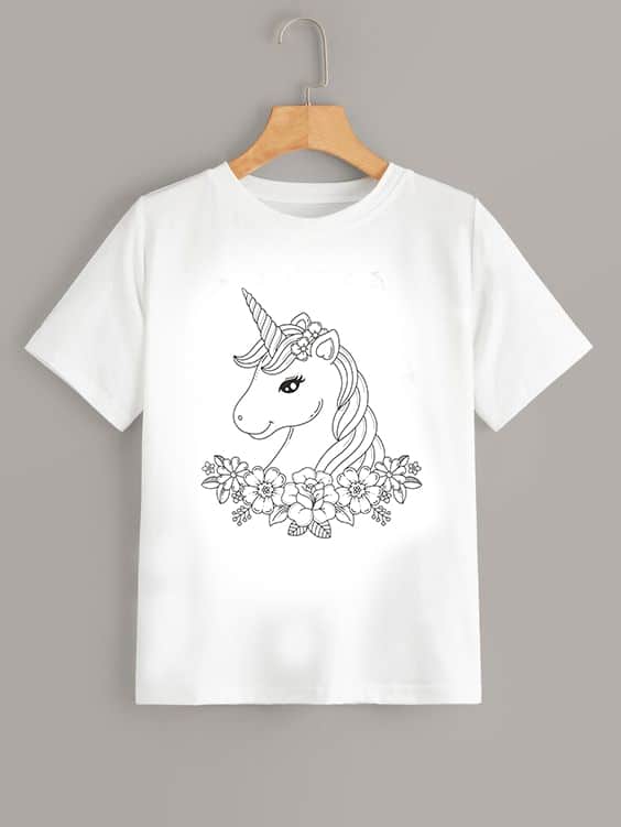 Tricou de colorat Unicorn